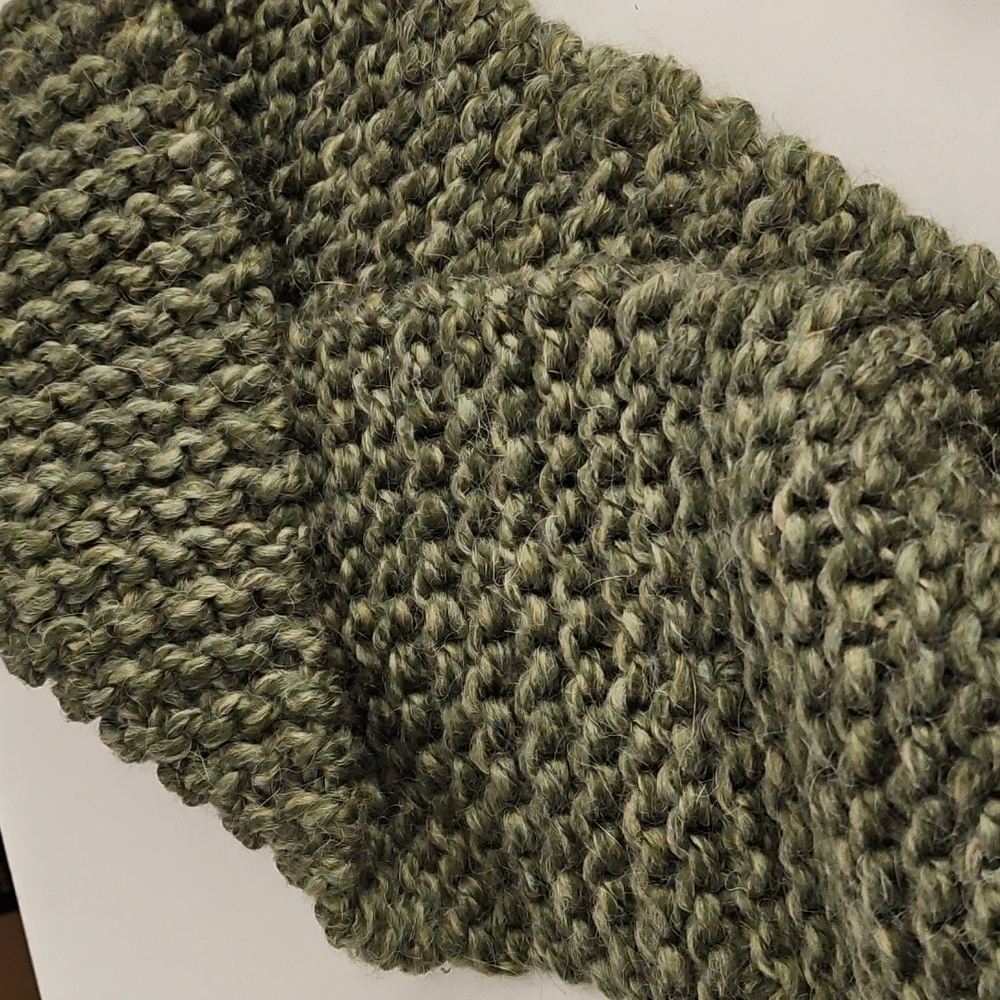 Handmade Green Knit Scarf